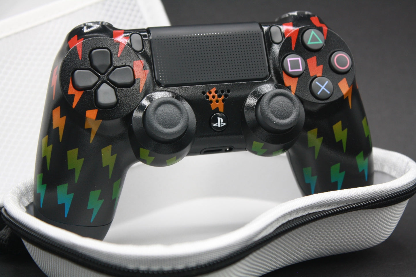 PS4 Controller "Rainbow Lightning" with two paddles