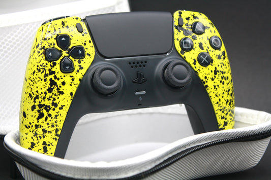 PS5 Controller "Yellow Splash" mit Zweier-Paddles