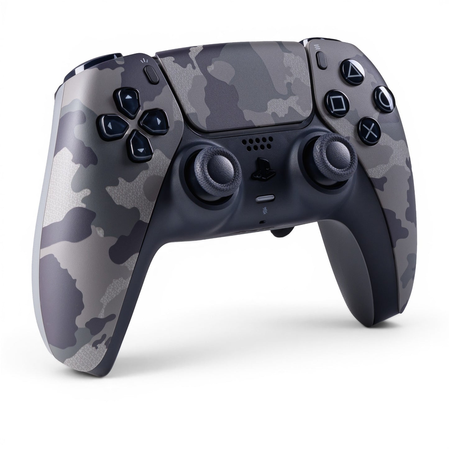 PS5 Controller Grey Camouflage – Vorderseite seitlich, 2er Paddles