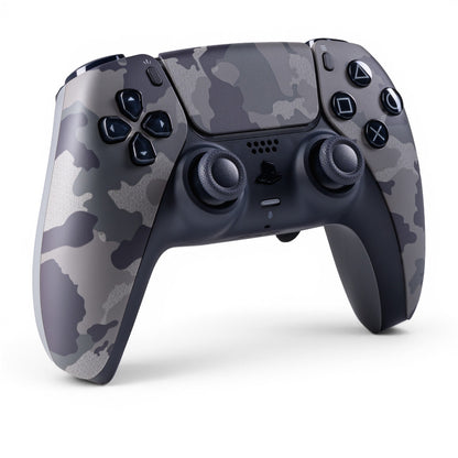 PS5 Controller Grey Camouflage – Vorderseite seitlich, 2er Paddles