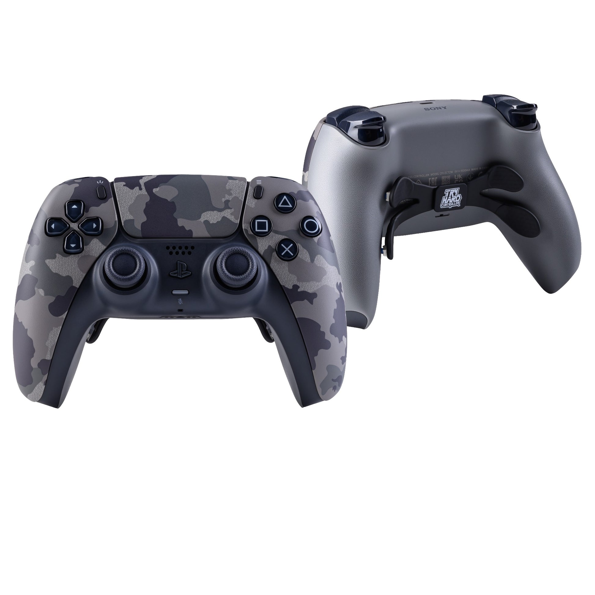 PS5 Controller Grey Camouflage – Vorder- & Rückseite, 4er Paddles