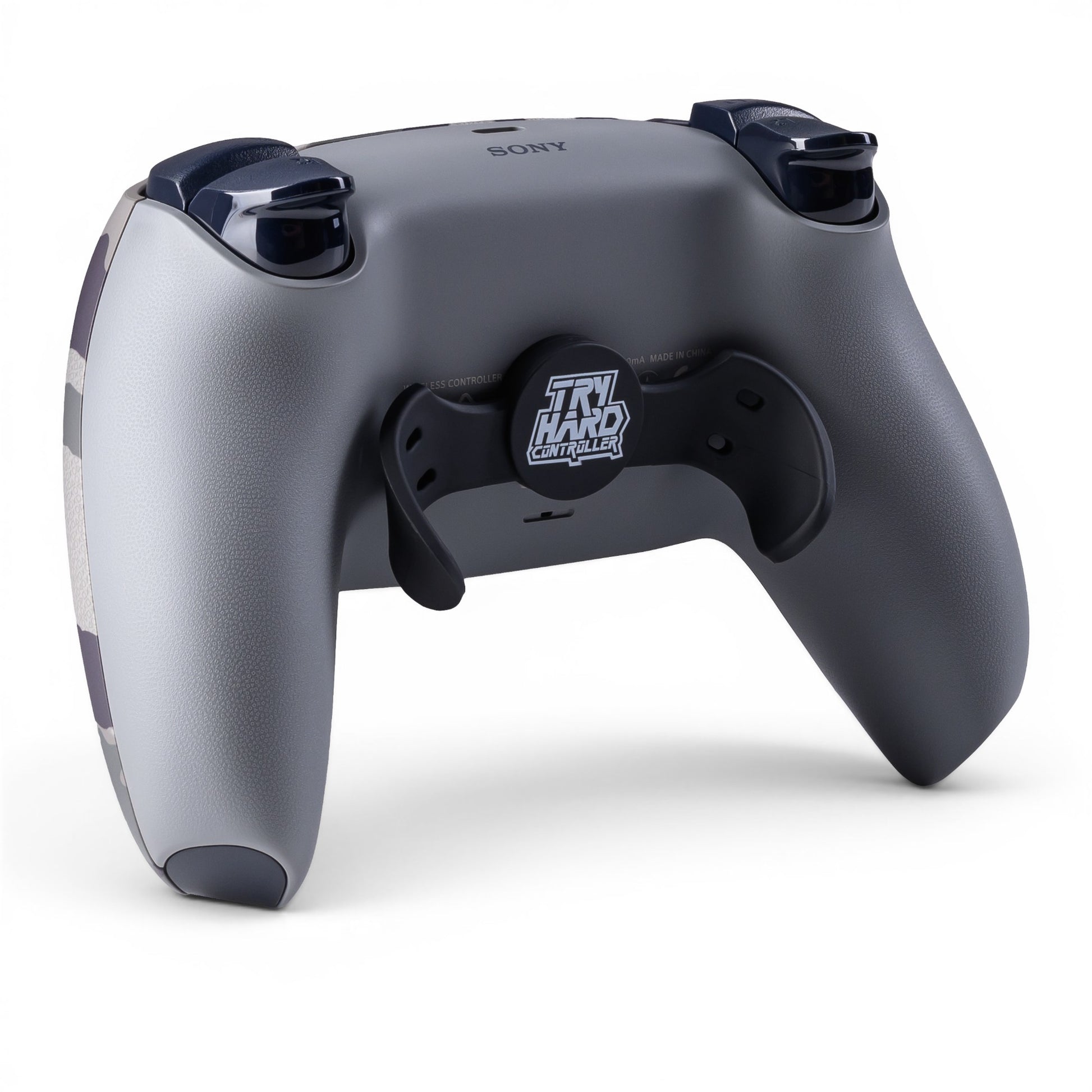 PS5 Controller Grey Camouflage – Rückseite seitlich, 2er Paddles