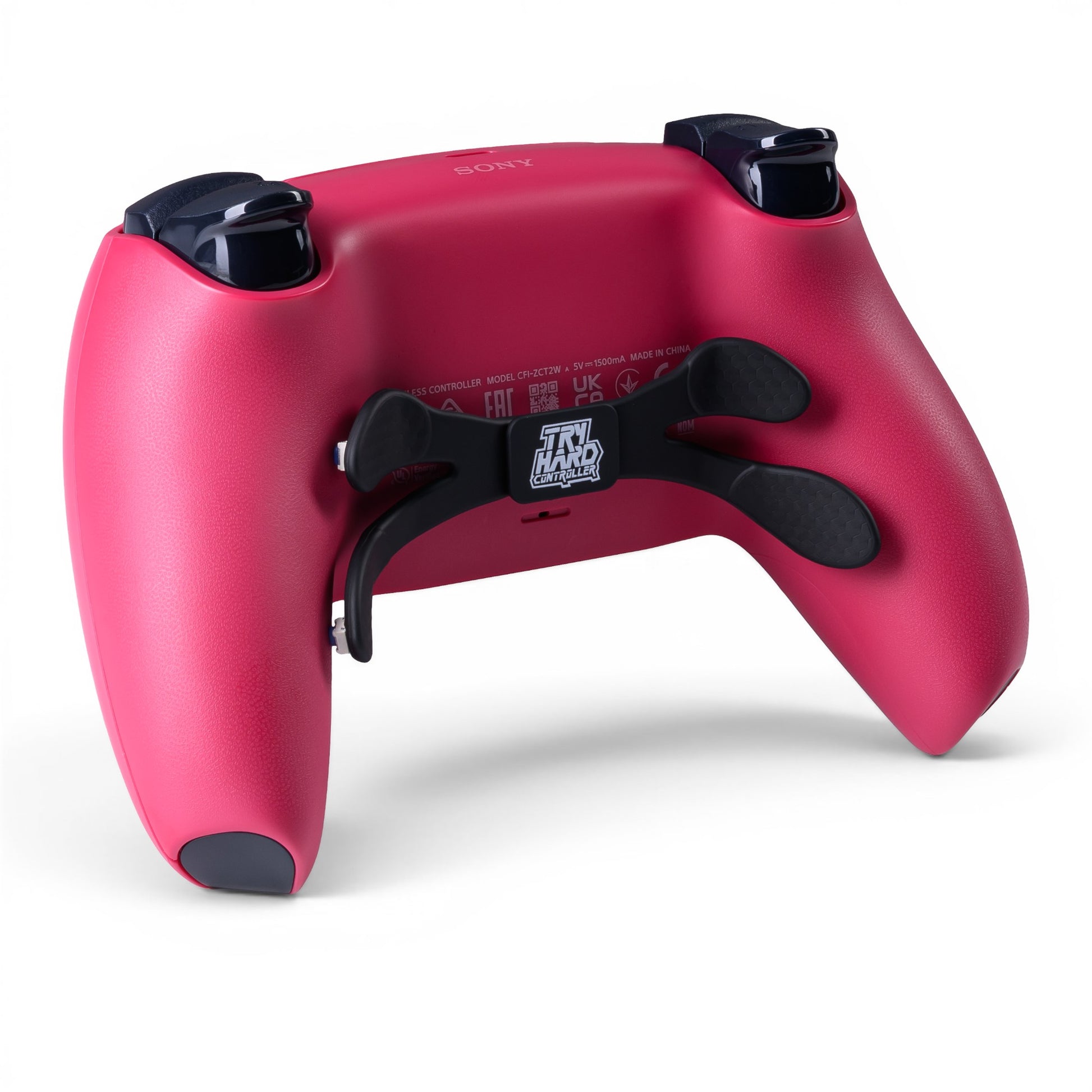 PS5 Controller Cosmic Red – Rückseite seitlich, 4er Paddles