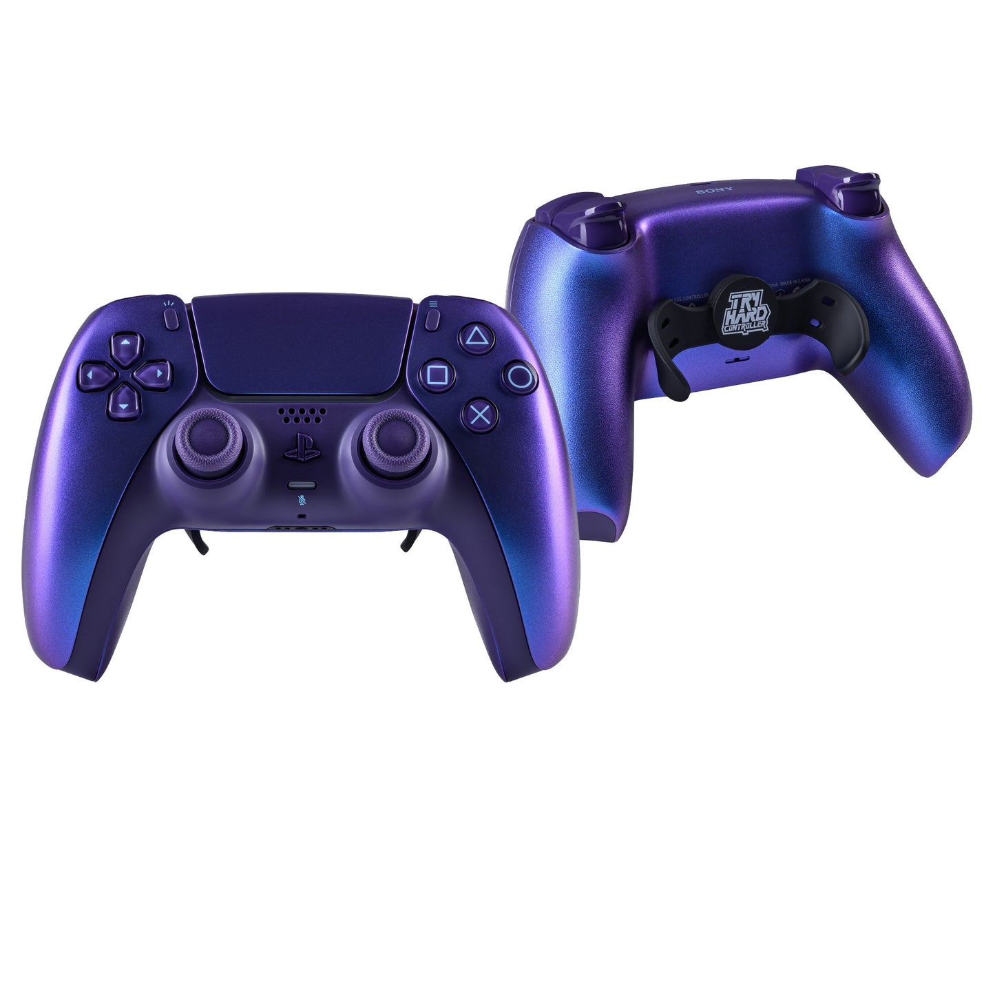 PS5 Controller Chroma Indigo – Vorder- & Rückseite, 2er Paddles
