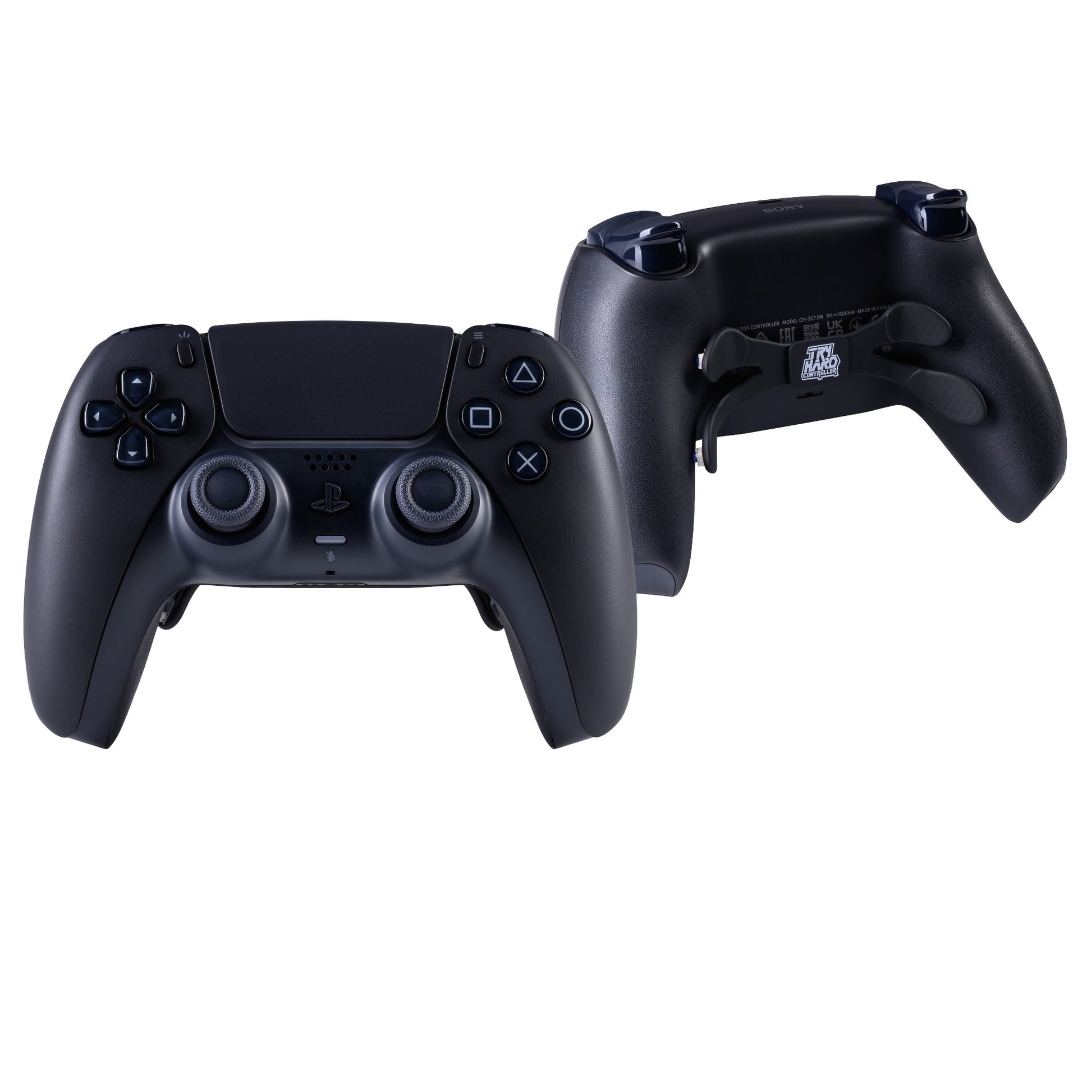 PS5 Controller Midnight Black – Vorder- & Rückseite, 4er Paddles
