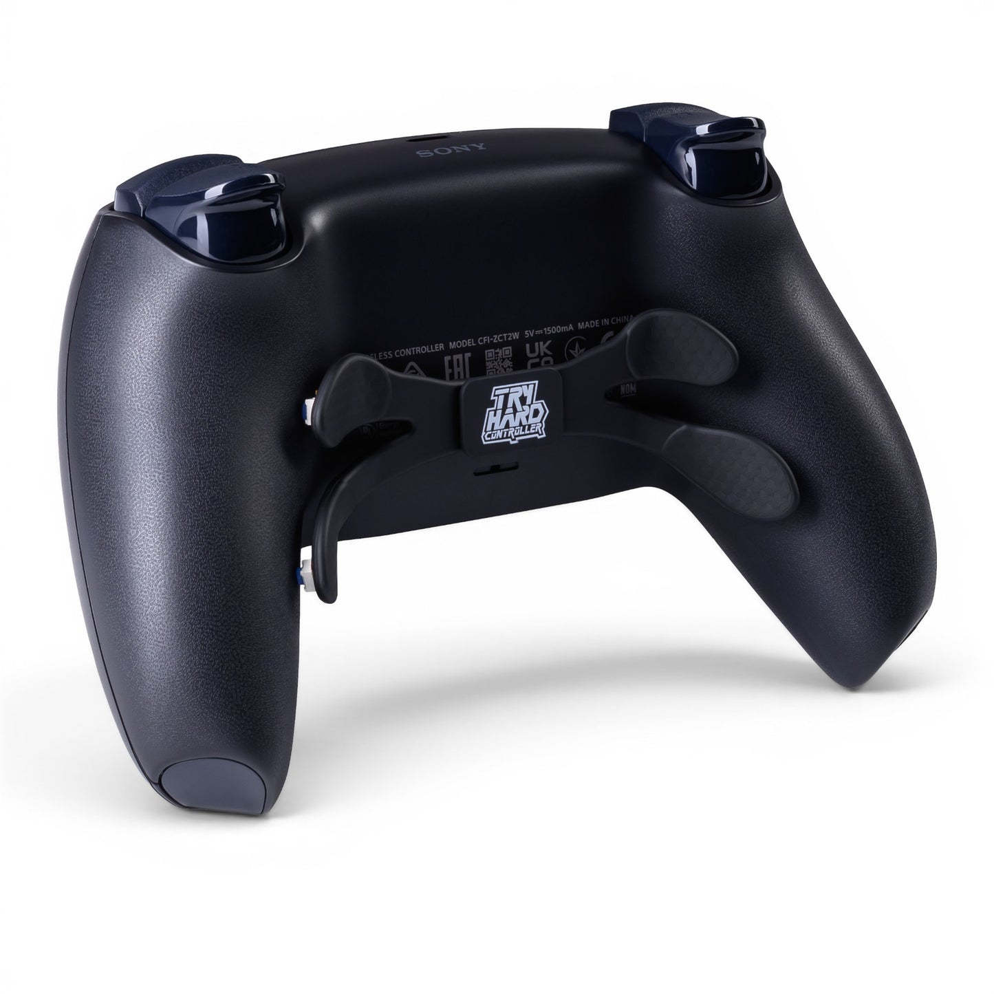 PS5 Controller Midnight Black – Rückseite seitlich, 4er Paddles