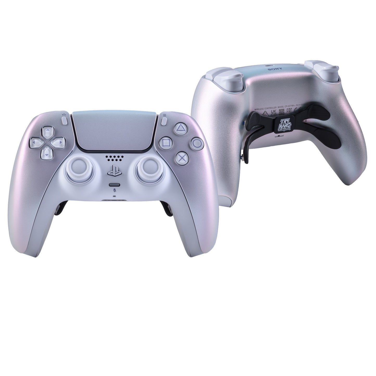 PS5 Controller Chroma Pearl – Vorder- & Rückseite, 4er Paddles