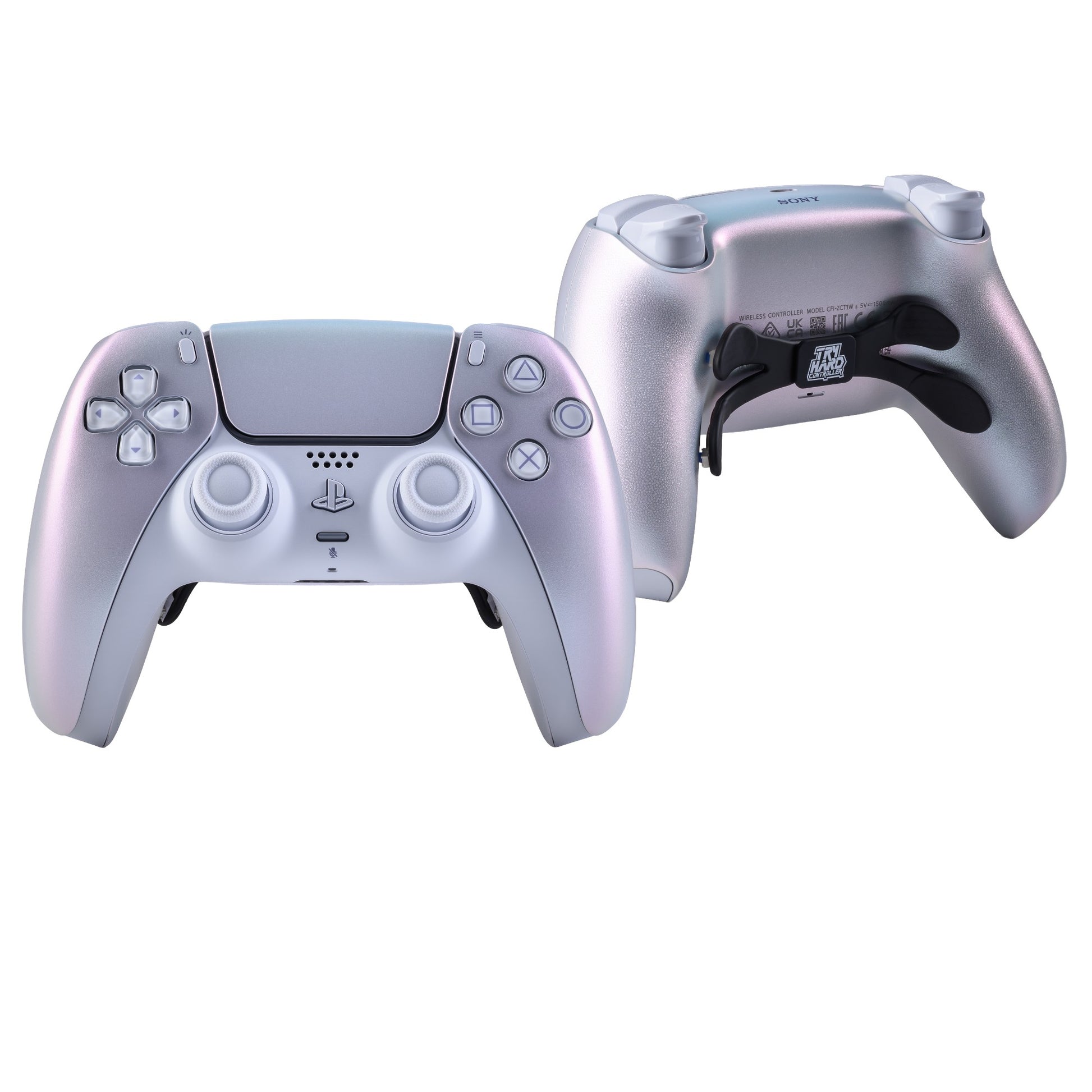 PS5 Controller Chroma Pearl – Vorder- & Rückseite, 4er Paddles