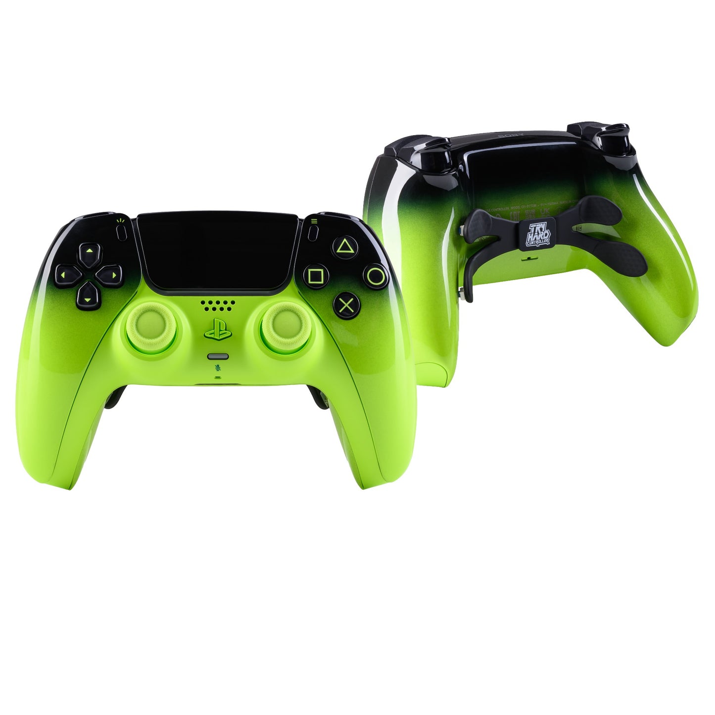 PS5 Controller Remix Green – Vorder- & Rückseite, 4er Paddles