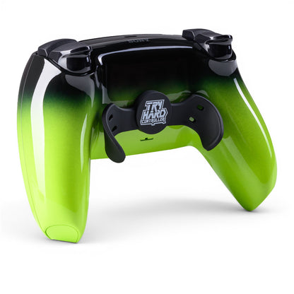 PS5 Controller Remix Green – Rückseite seitlich, 2er Paddles