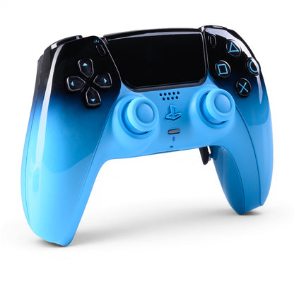 PS5 Controller Rhythm Blue – Vorderseite seitlich, 4er Paddles