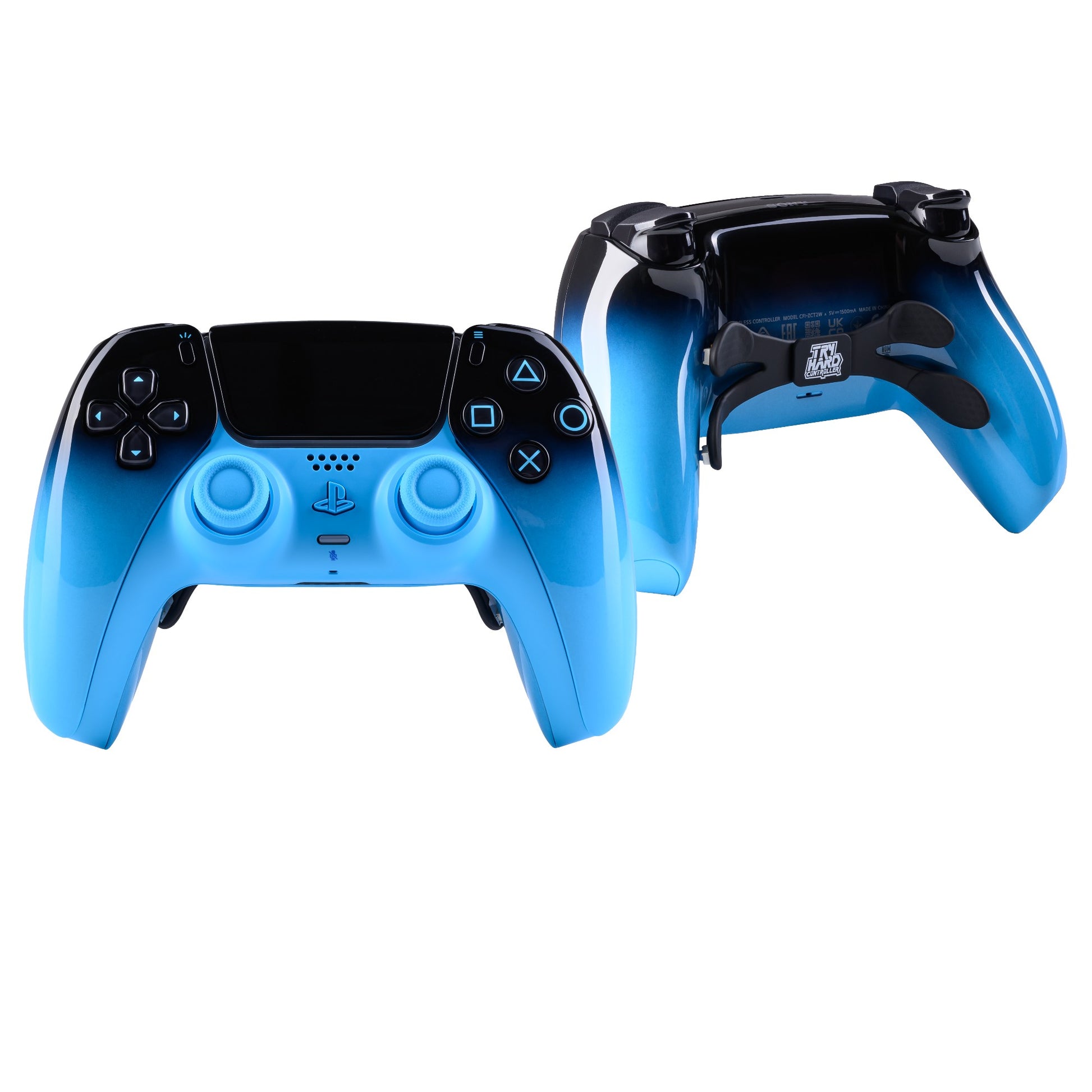 PS5 Controller Rhythm Blue – Vorder- & Rückseite, 4er Paddles