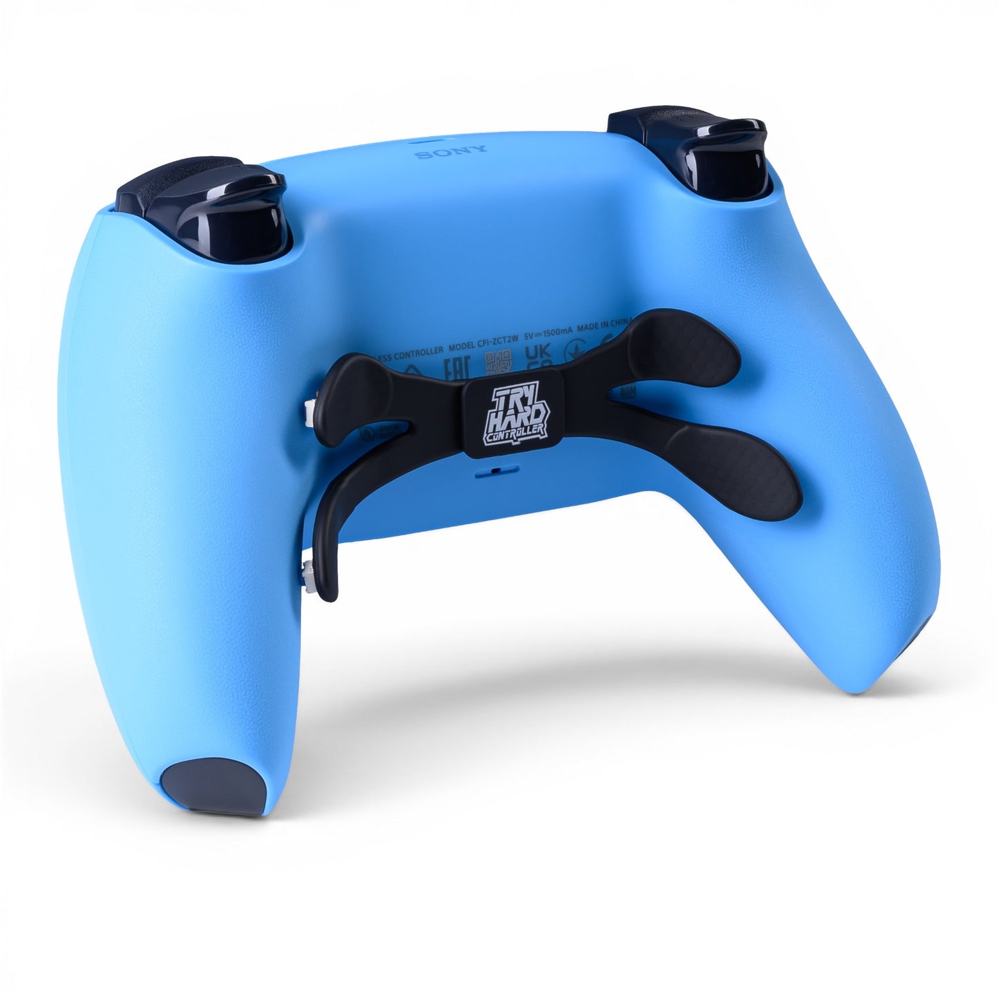 PS5 Controller Starlight Blue – Rückseite seitlich, 4er Paddles