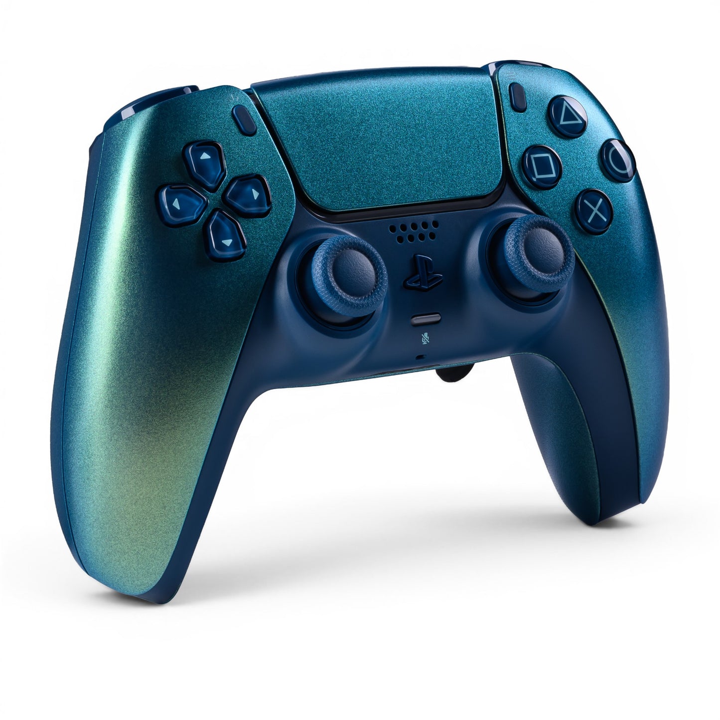PS5 Controller Chroma Teal – Vorderseite seitlich, 2er Paddles