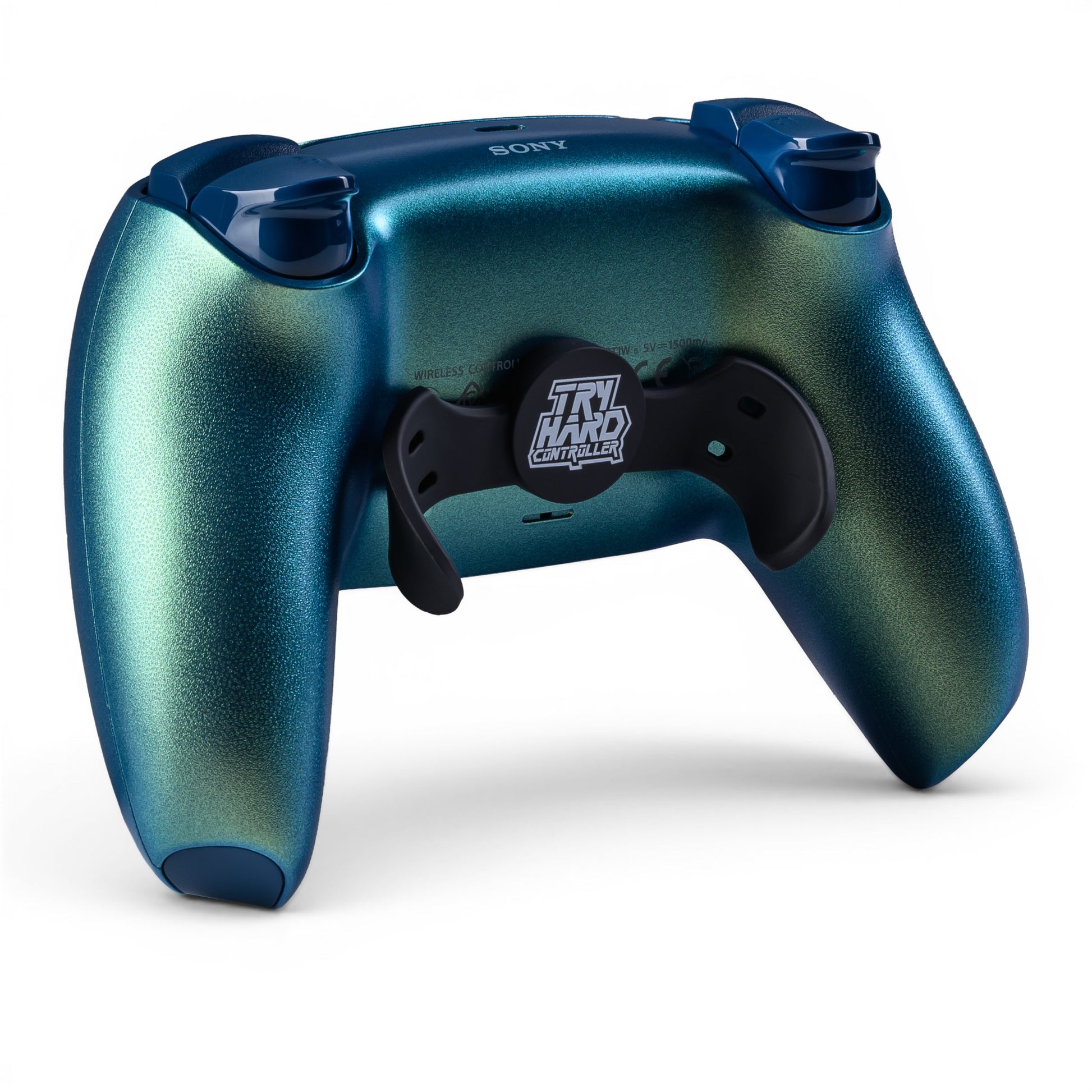 PS5 Controller Chroma Teal – Rückseite seitlich, 2er Paddles