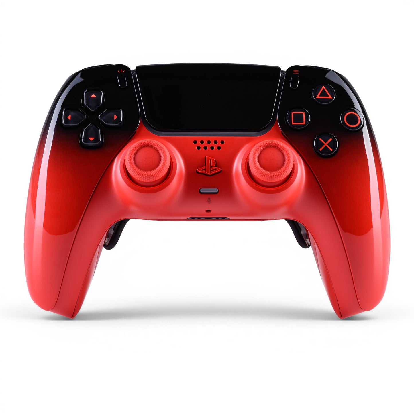 PS5 Controller Techno Red – Vorderseite, 4er Paddles