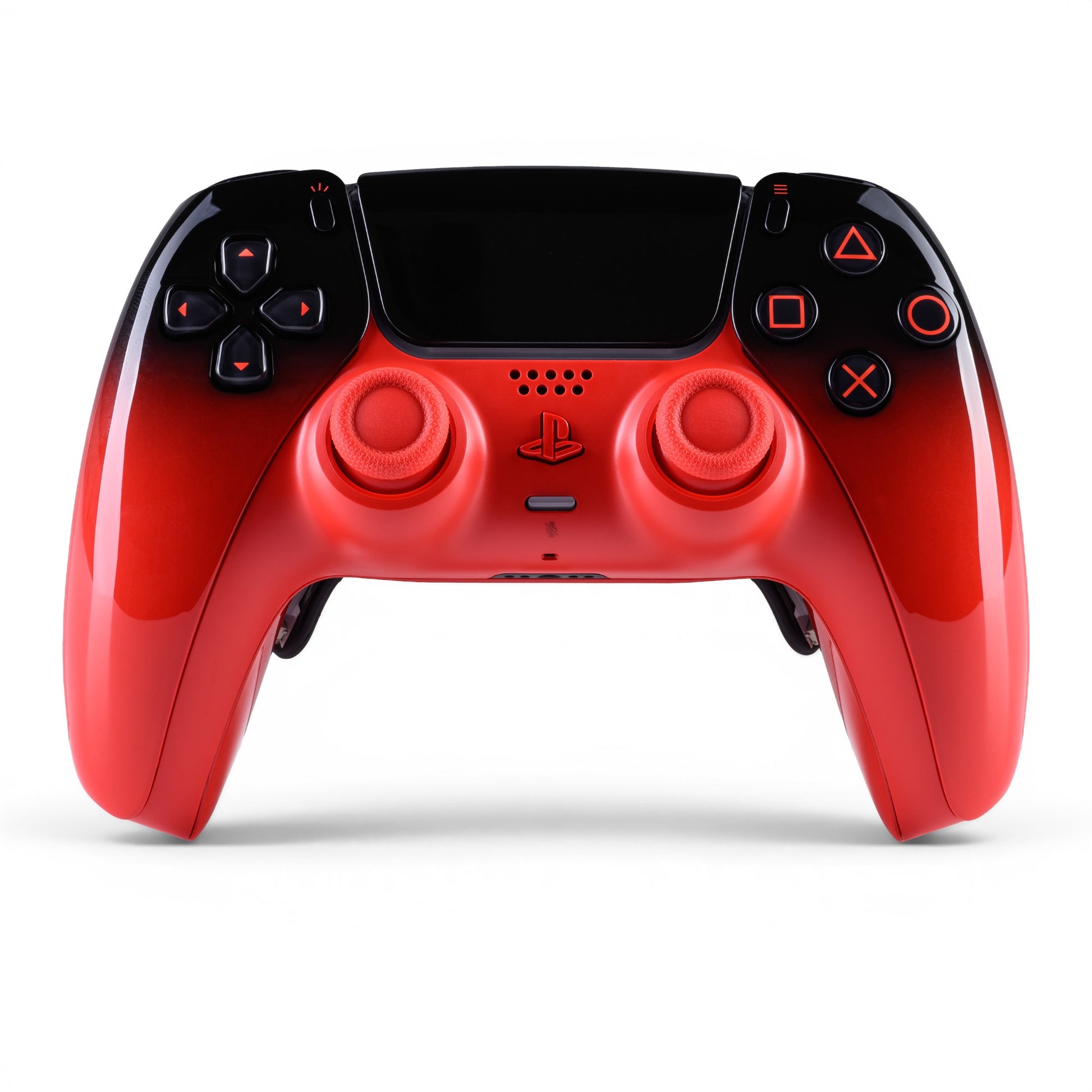 PS5 Controller Techno Red – Vorderseite, 4er Paddles