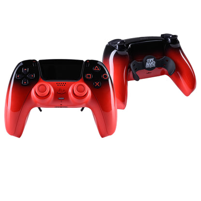 PS5 Controller Techno Red – Vorder- & Rückseite, 2er Paddles