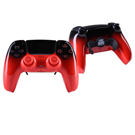 PS5 Controller Techno Red – Vorder- & Rückseite, 2er Paddles