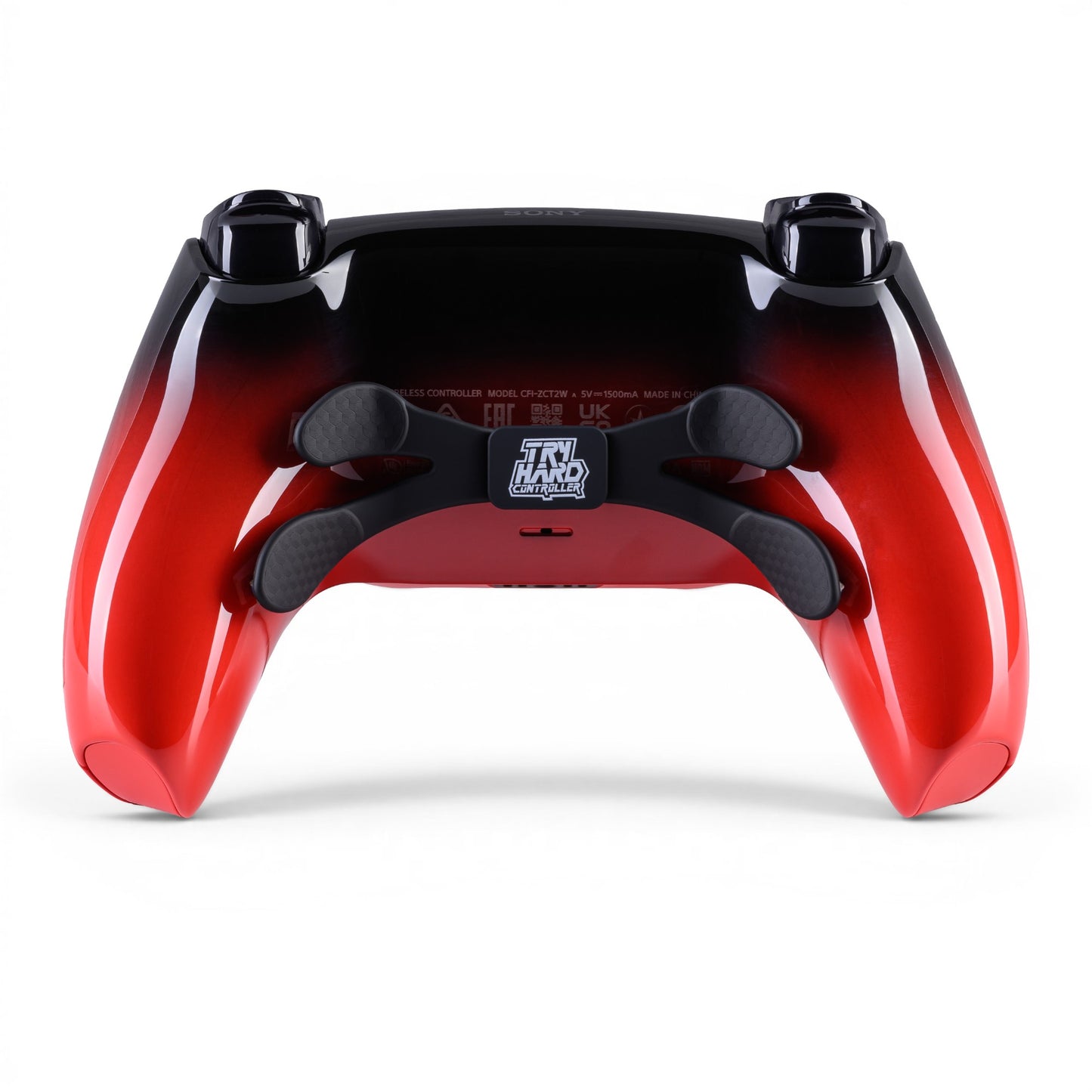PS5 Controller Techno Red – Rückseite, 4er Paddles