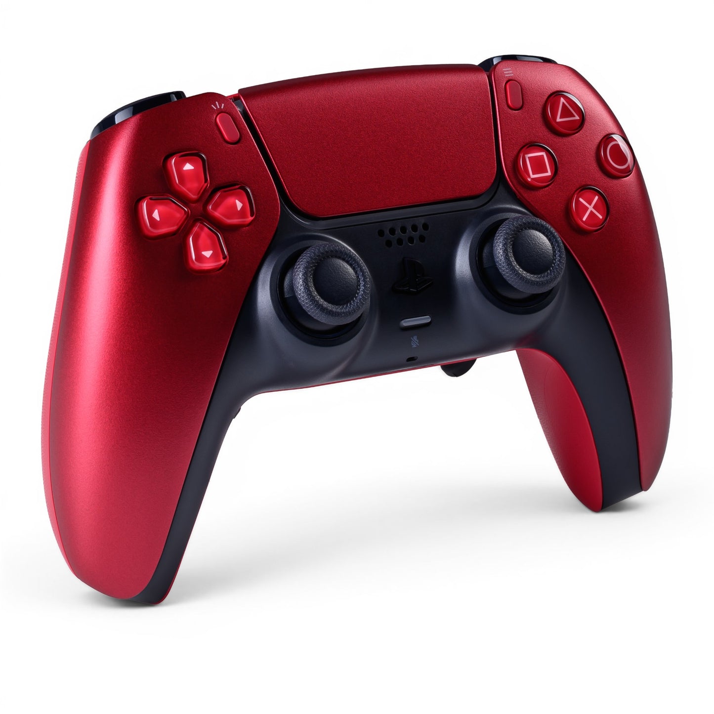 PS5 Controller Volcanic Red – Vorderseite seitlich, 2er Paddles