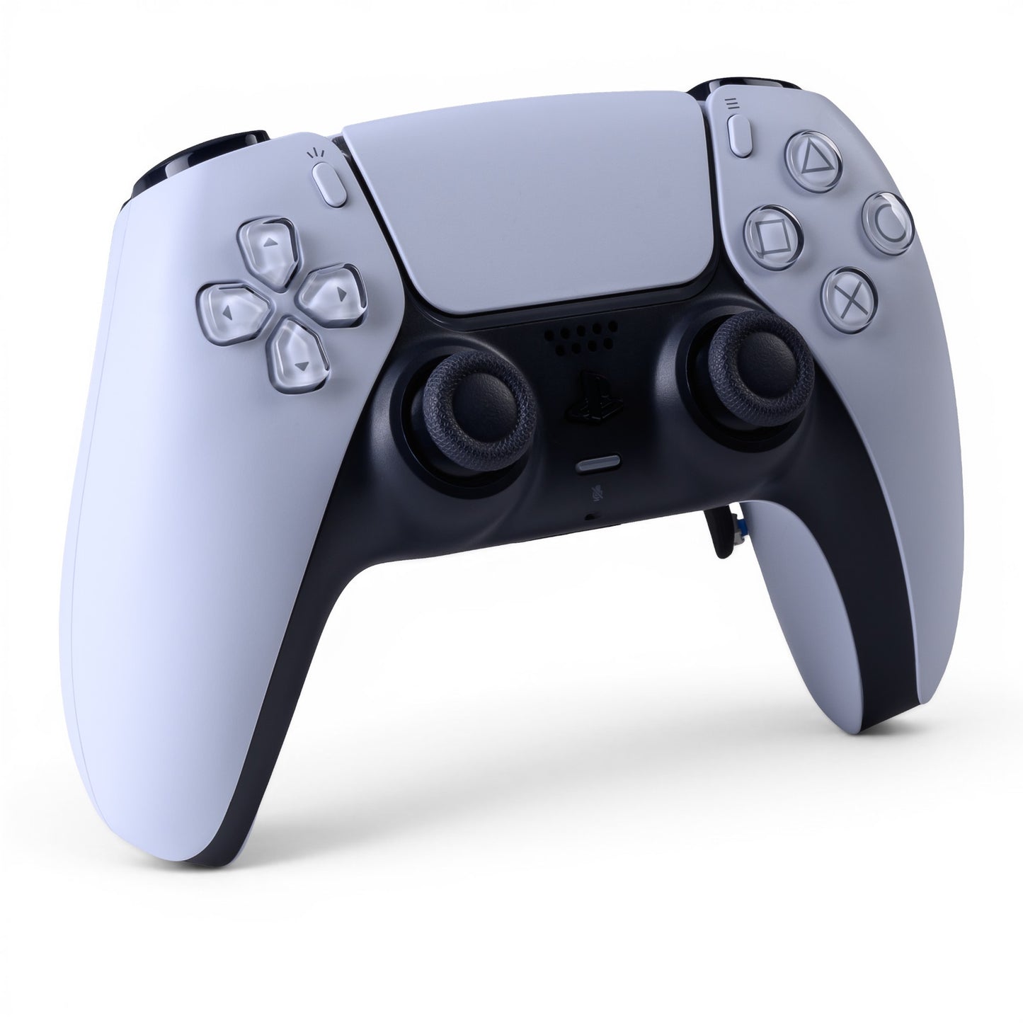 PS5 Controller White – Vorderseite seitlich, 4er Paddles